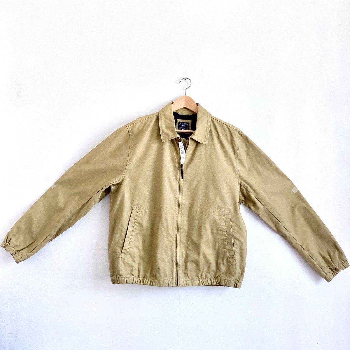 J.CREW Harrington Jacket 100% Cotton Twill Khaki Tan BJ059