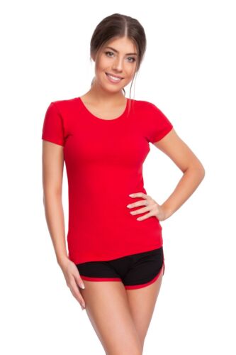 Womens Basic Two-Colour Summer Set T-shirt + Shorts Casual Sport Gym Kit FZ137 - Picture 8 of 10