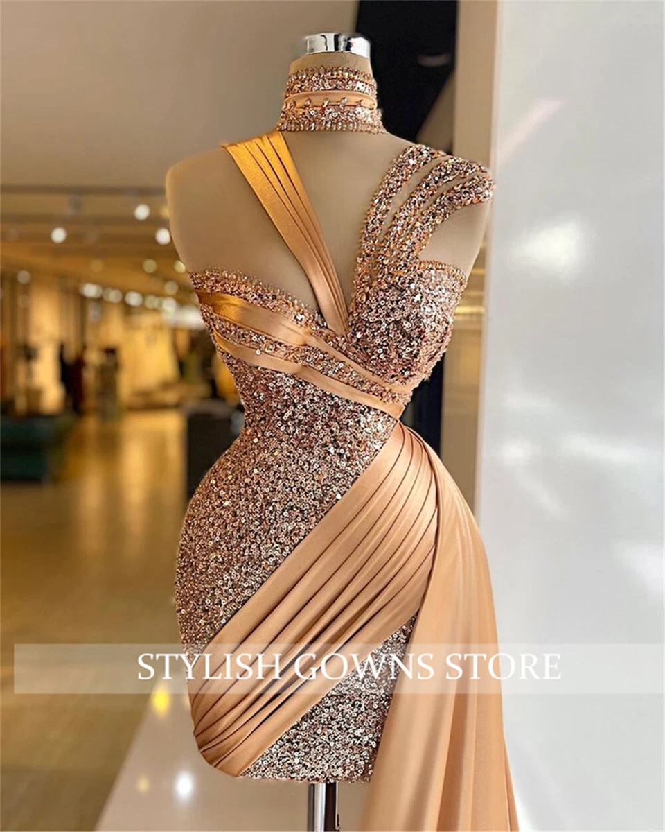 gold cocktail dress