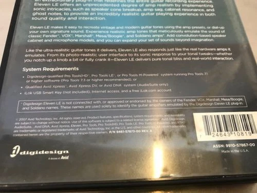 Digidesign Eleven LE plug-in Pro Tools Avid Virtual Guitar Amp RTAS Audiosuite - Image 2 of 4