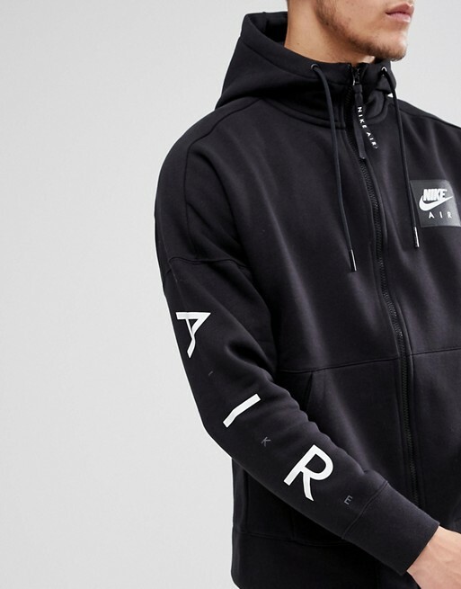 Men's Air Nike Black Fleece Zip Up Track Hoodie Sports
