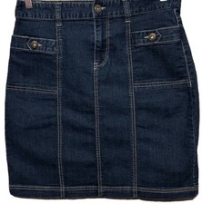 Christopher  Banks Denim Skirt 10 Dark Wash Blue Knee Length Classic Casual