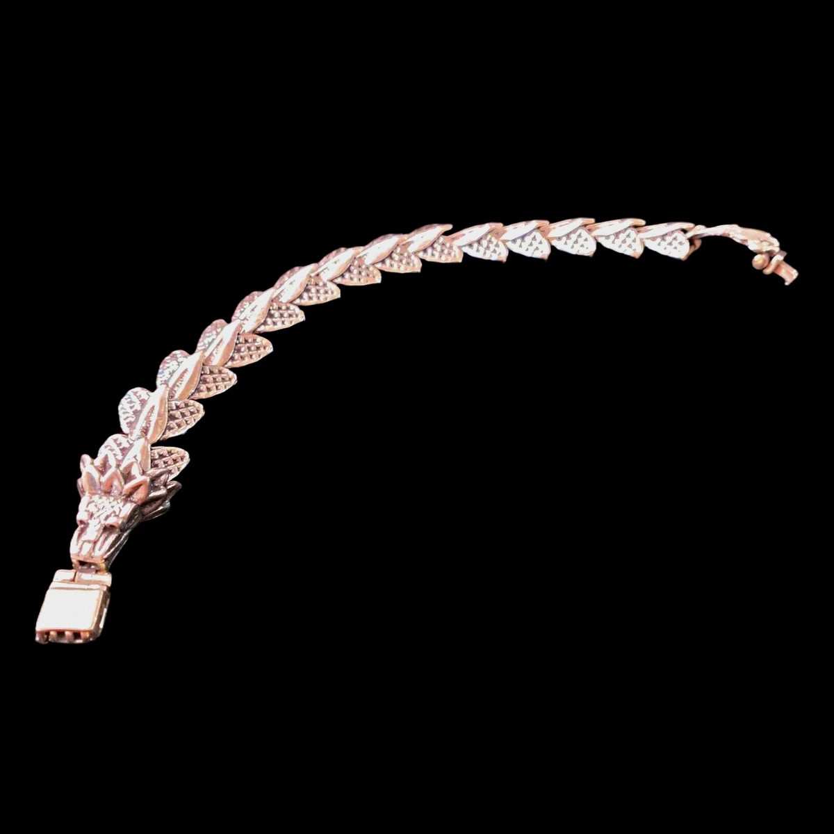 925 Sterling Silver Quetzalcoatl Dragon Bracelet Handmade Taxco