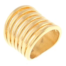 Gold Tone Stainless Steel Ring- KLS042-G7