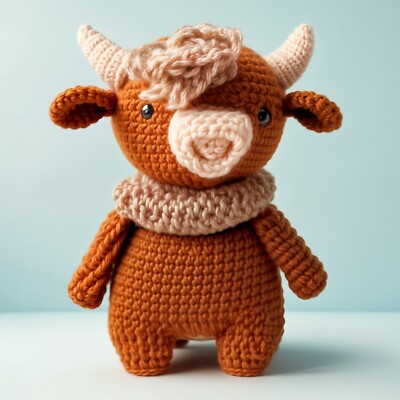 Highland Cow Amigurumi - Cute Crochet Pattern PDF for Plush Toy