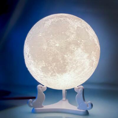 NIB Balkwan White Dog Moon Lamp / Night Light