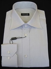 Shirt - Dress - Men's - 17" neck - Cotton - Italian - Light Gray - From Italy