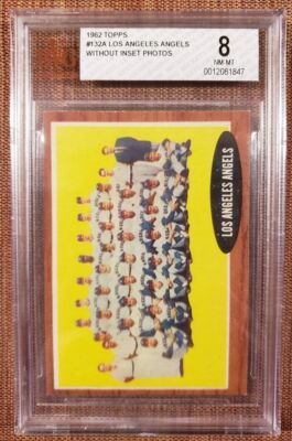 1962 Topps #132 Los Angeles Angels Rigney Fregosi Chance Baseball Card BVG 8