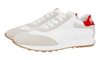 Luxus Prada Sneaker Schuhe 1E369L Weiss Wildleder + Scuba Neu 37 37,5
