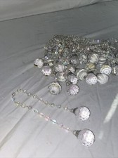 Lot Of 17 Garland Silver And Clear Color Beads 16 Inch With Glittery  Crystal