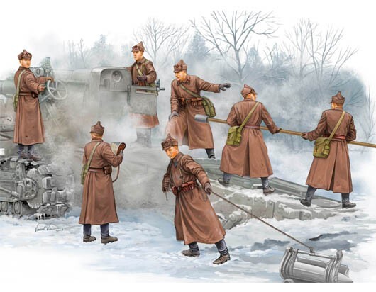 Trumpeter 00427 Soviet B 4 Howitzer Artillery Crew - Soldaten 1:35-image