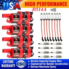 8Pack Ignition Coil & Spark Plug Wire Set For GMC Chevy Silverado 1500 5.3L 6.2L