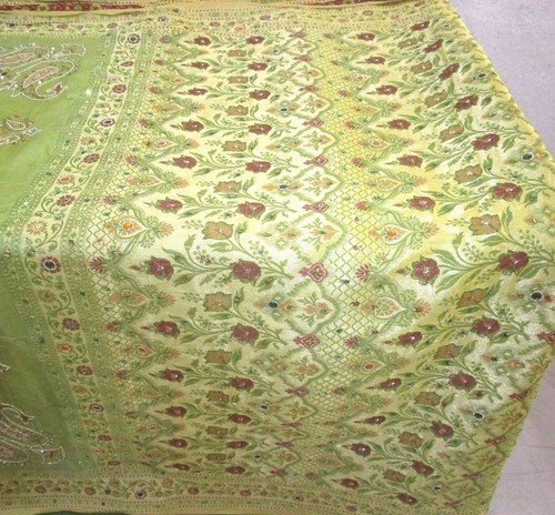 BVH WEARABLE PURE SILK Vintage Sari 5yds 22June9802 X10 E682 Henna Golden #ABCKB - Picture 8 of 10