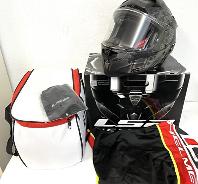 LS2 Challenger GT  Flex Full Face Street Helmet Matte Black Size M with Extras