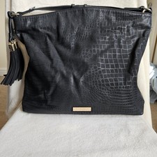 Carvela Kurt Geiger Black Croc Effect Shoulder Bag Tassel Faux Leather Large