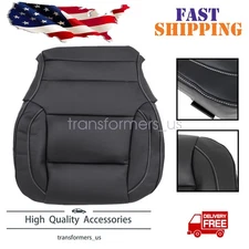 Front Driver Bottom Leather Seat Cover Black Fits 2014-2019 Chevy Tahoe Suburban