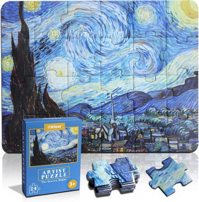 24 piezas puzzle noche estrellada ninos 3 5 4 6 anos juego educativo artista