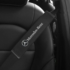 2pcs Black Car Seat Belt Covers Shoulder Pad Trim Protector For Mercedes Benz