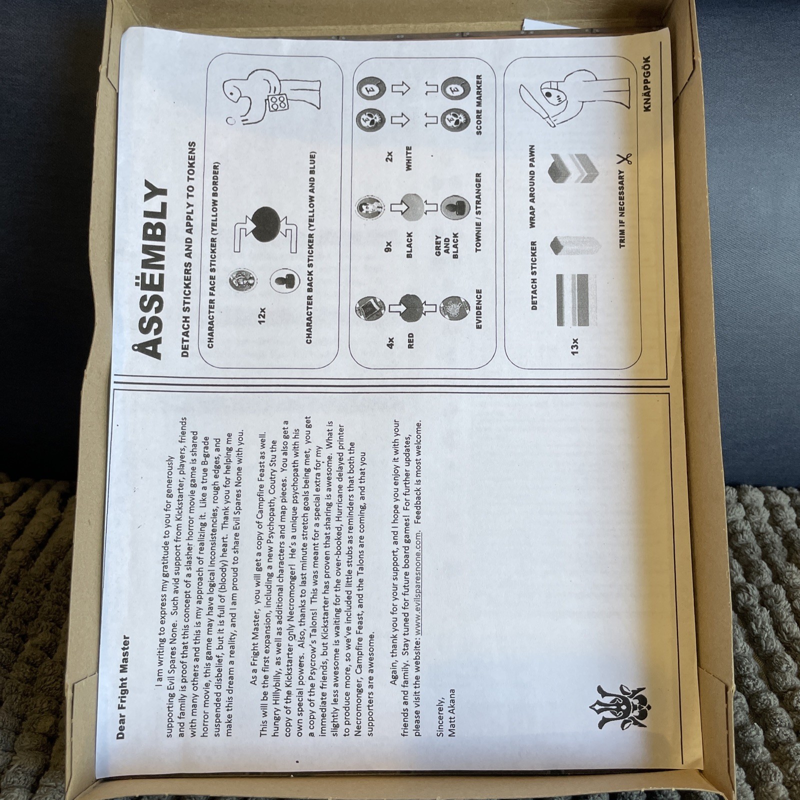 Evil Spares None Rare Kickstarter Cooperative Slasher Survival Horror Board Game