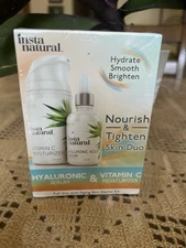 InstaNatural Vitamin C Face Moisturizer Hyaluronic Acid Serum  Duo New Sealed 