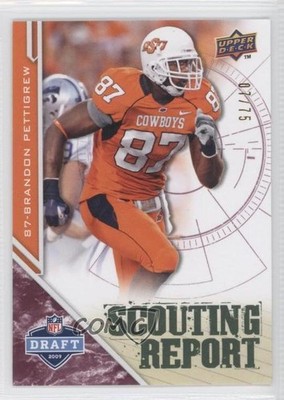 2009 Draft Edition Scouting Report Burgundy 7/75 Brandon Pettigrew Rookie RC 0k0