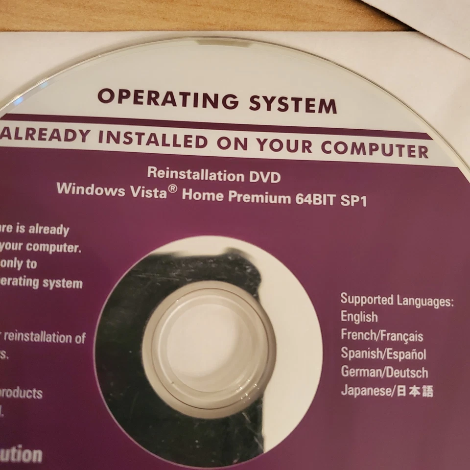 Microsoft Windows Vista Home Premium 64 Bit SP1 DELL Reinstallation DVD & CD Key - Image 2 of 4