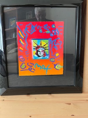 Peter Max , Liberty Head 11 Mixed Media with Collage and Acrylic on Wove paper.