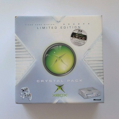 CIB Microsoft Xbox Crystal Pack Limited Edition Clear Console with 2 Controllers