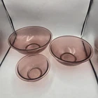Vintage Pyrex Vision Set of 3 Purple Cranberry Nesting Mixing Bowls  322 325 326