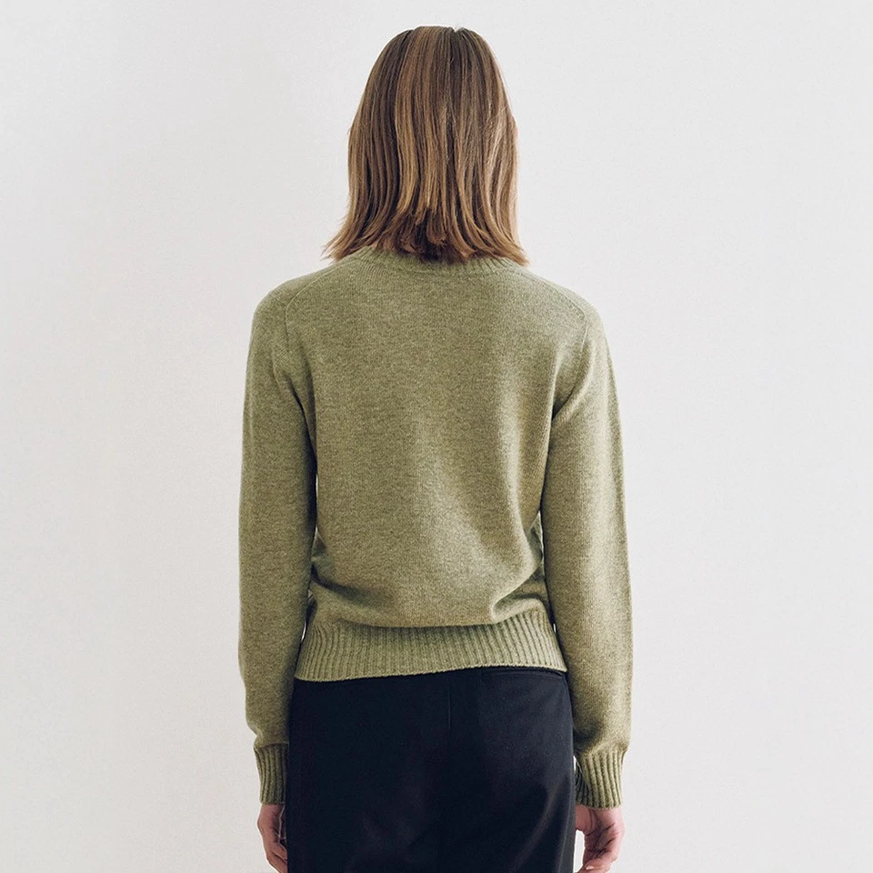 THE ROW Women's Autumn Winter New Wool Loose V-neck Knitted Sweater - Image 4 of 4