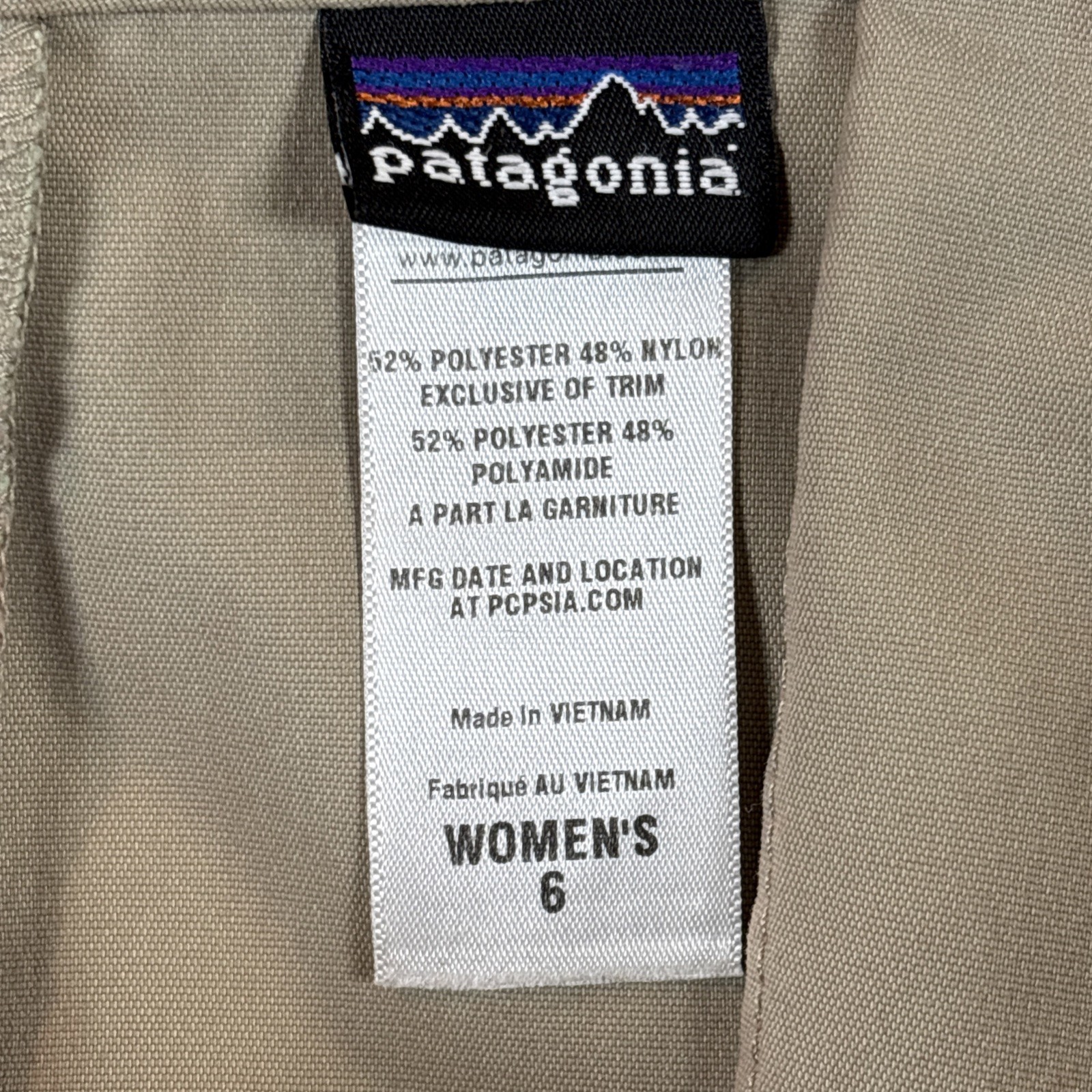 PATAGONIA Khaki Mystery Pants 55522 Wide Straight Leg Hiking Outdoor Women's 6 thumbnail 3