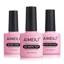 AIMEILI Soak Off U V LED Hema Free Cruelty Vegan Gel Nail Polish - Clear 
