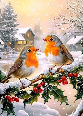 5D Robins Diamond Painting Set 30x40cm Full Drill Art