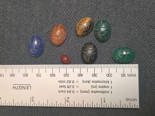 Vintage Lot Of Scarab Cabochons Or Charms 