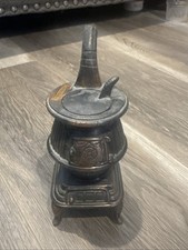 Vintage Cast iron Pot Belly Stove With Cover Miniature-Pat Pending