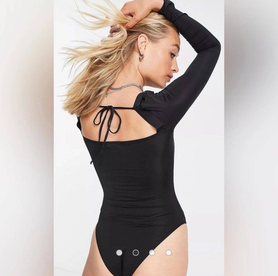 Topshop 黑色长袖紧身衣,尺寸 4-6(小号)全新带标签 — 第 2/4 张图片