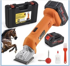 Cgoldenwall Horse Clippers Cordless 690W 2800RPM Heavy Duty 6 Speed Carry Case