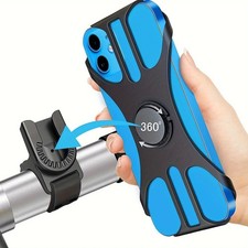 Phone Mount - 360 Degree Rotatable Bicycle Holder - Silicone Support for Phones