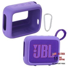 for JBL Go 4 Waterproof Bluetooth Speaker Silicone Cover, Purple Purple Case