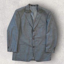 Vintage 90s Hugo Boss Einstein 3 Button Blazer Jacket Wool Gray Size 44L