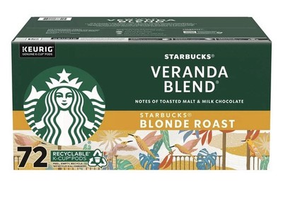 Starbucks Blonde Roast K-Cup Coffee Pods, Veranda Blend (72 ct.) New