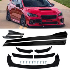 Front Bumper Lip Spoiler Splitter Glossy Black For Subaru Wrx Sti 15-21 Body Kit Front Bumper Lip Spoiler Splitter Glossy Black For Subaru Wrx Sti 15-21 Body Kit