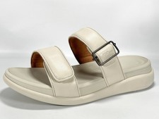 Image of FitFlop F-Mode Go Adjustable Two-Bar Women's Off-White Leather Sandals Brand New