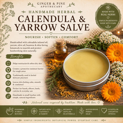 Calendula & Yarrow Herbal Salve | Handmade Skin Balm