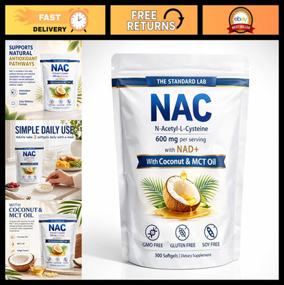 NAC 600mg with NAD+ Daily Complex - 300 Softgels for Immune Support & Energy Boo