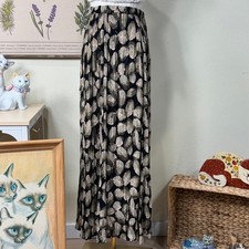Vintage 90s Y2k Leaf Print Maxi Skirt Coastal Cowgirl Fairy Grunge Forest Boho S