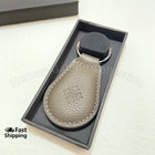 PATEK PHILIPPE Gray Brown Leather Keychain Key Ring Key Fob w/ Box Gift — photo 1