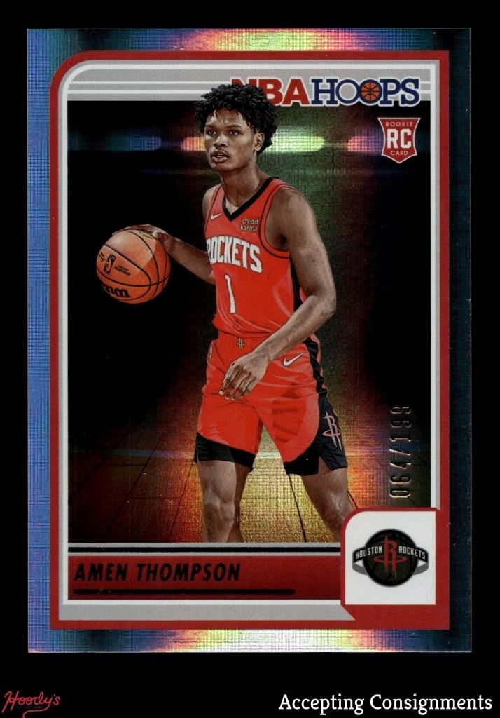 2023-24 Hoops Silver #242 Amen Thompson RC Rookie 064/199 ROCKETS