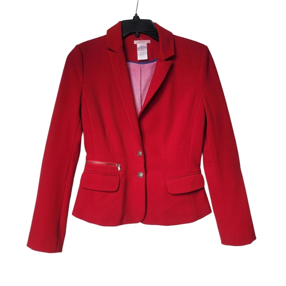 ❤️Anthropologie Esley Rojo Blazer Chaqueta Top Mujer Talla S Formal Negocios Trabajo Nuevo Foto 2 de 4