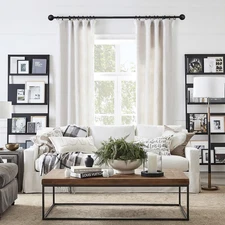 28" to 54" Long Window Curtain Rod sturdy hanger Wall-Mounted for Window Closet